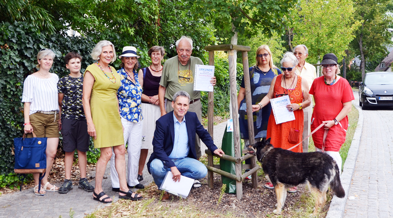 Zum 100. Geburtstag der Gemeinde Kleinmachnow im kommenden Jahr soll die Zahl der Baumpaten von 7 auf 100 steigen. Gestern wurden zwei neue Mitglieder im Kreise begrüßt.